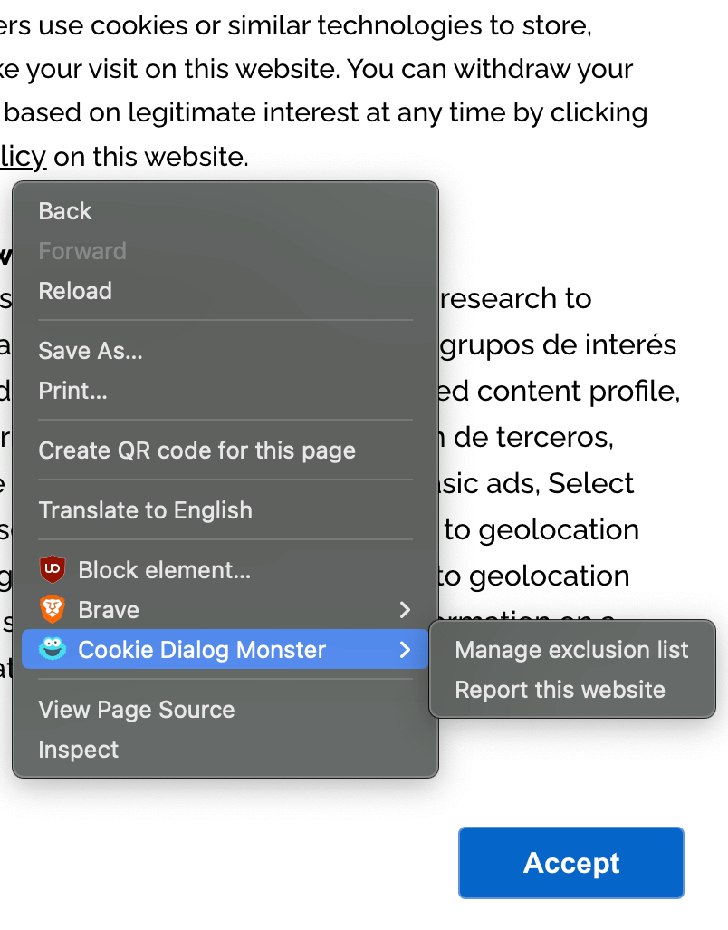 Extension Report Button